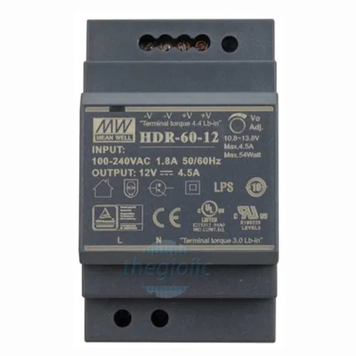 HDR-60-12 Nguồn Mean Well Gắn Ray 12V 4.5A