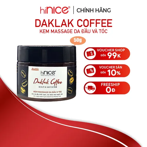 Kem Massage Da đầu & Tóc Daklak Coffee hiNICE 50g