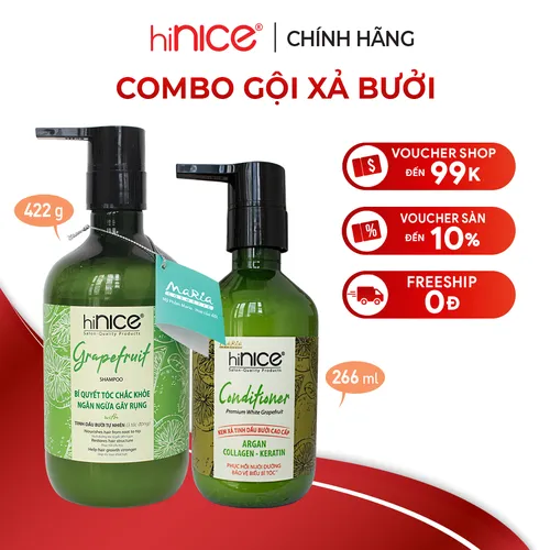Combo Gội - Xả tinh dầu Bưởi hiNICE 422g - 266ml