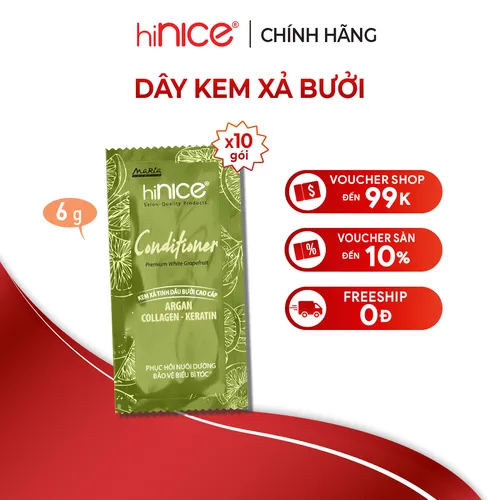 [Dây 10 gói] Kem xả tinh dầu bưởi hiNICE 6g