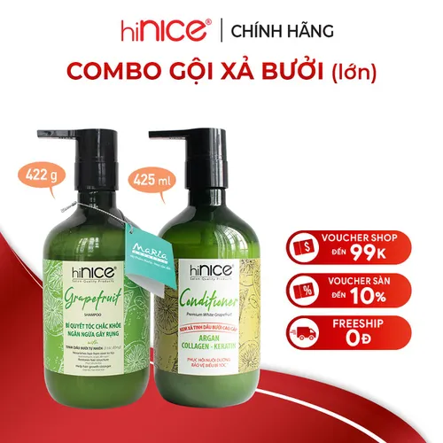 Combo Gội - Xả tinh dầu Bưởi hiNICE 422g - 425ml