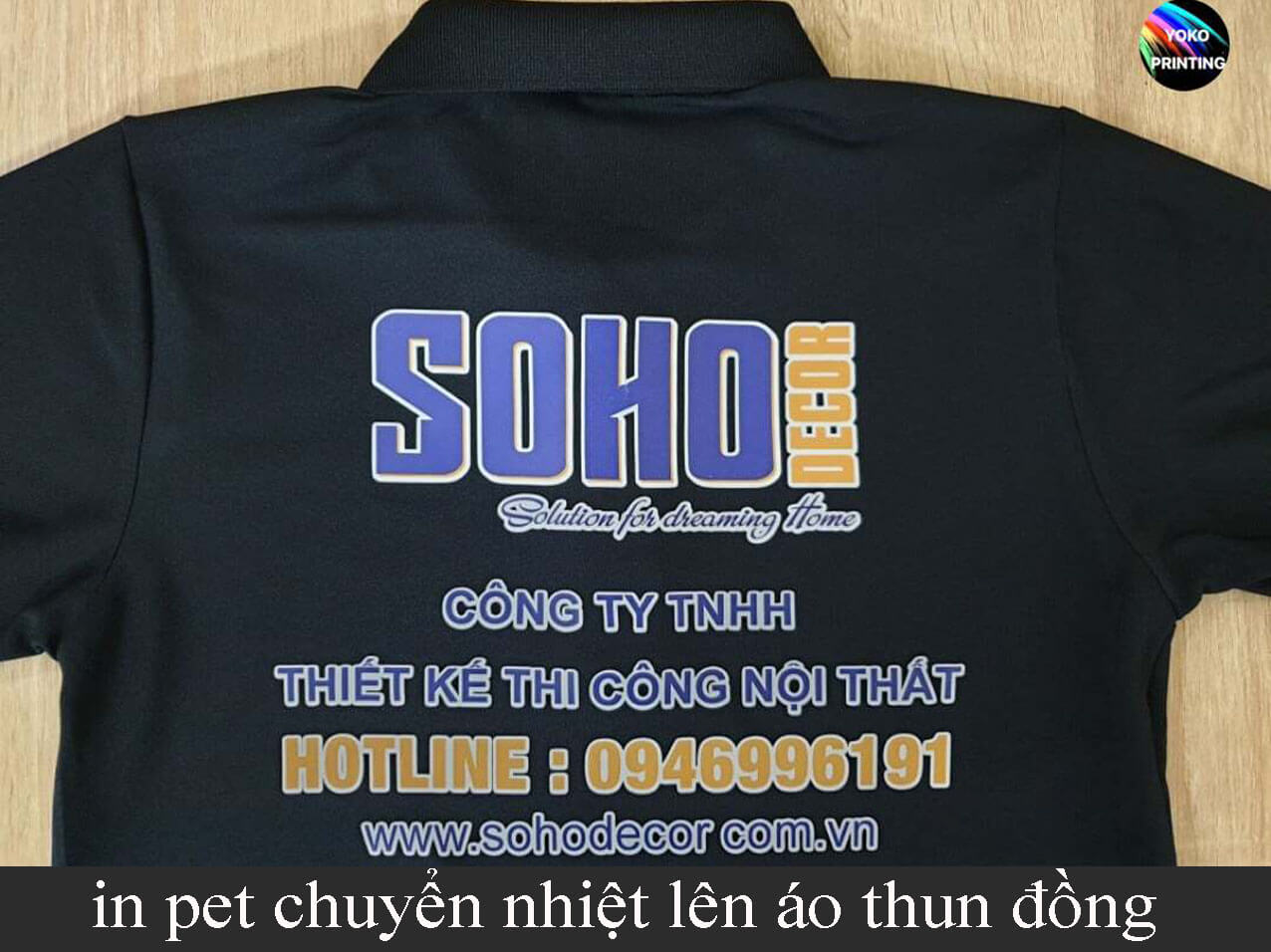 in pet chuyen nhiet len ao thun dong phuc