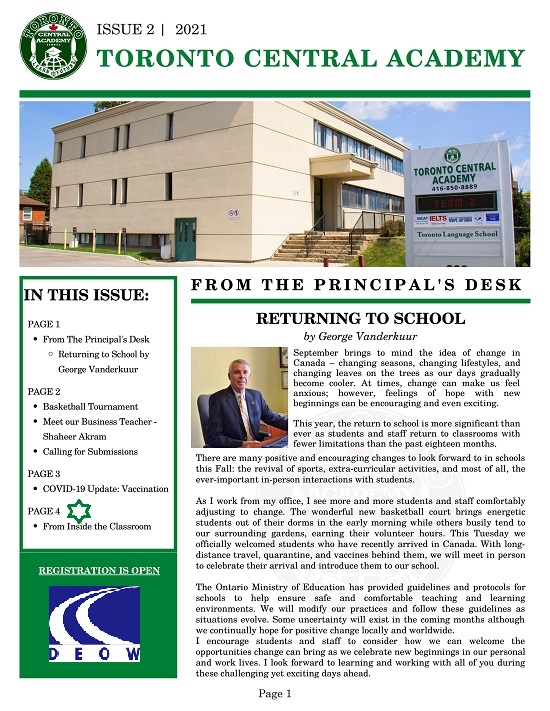Bản tin Trung học Toronto Central Academy