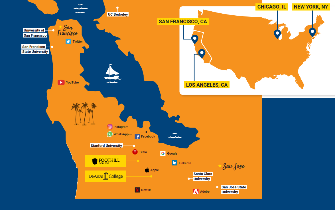 Vị trí đắc địa của Cao đẳng Foothill De Anza College ở khu vực Silicon Valley - bang California