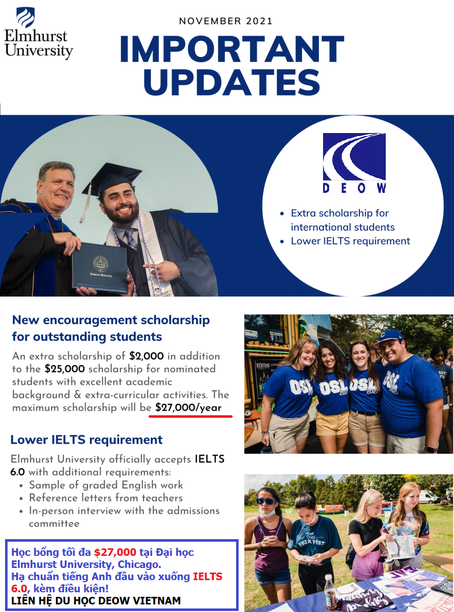 Học bổng Đại học Elmhurst Chicago