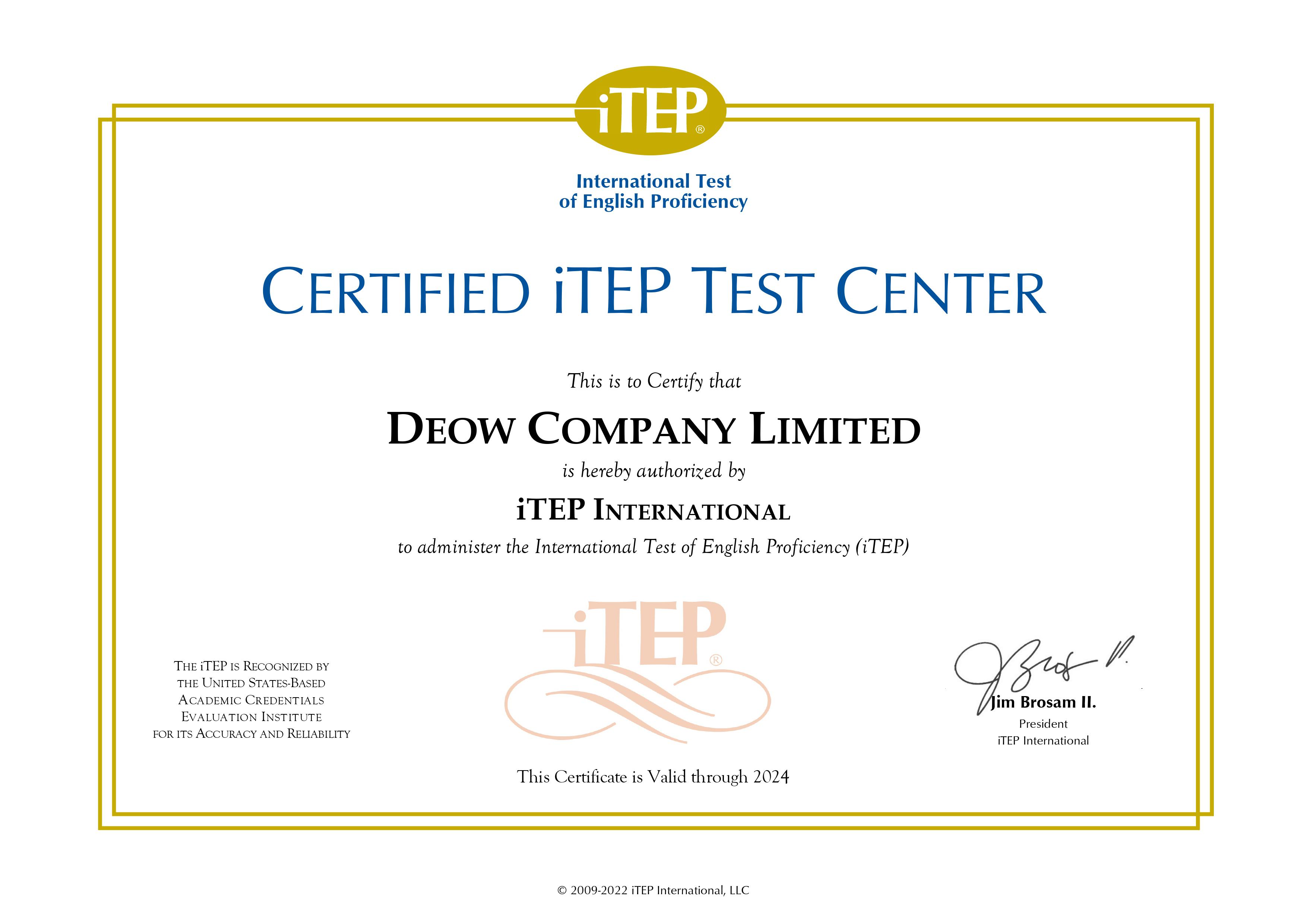 DU HỌC DEOW VIETNAM ĐẠI DIỆN ĐĂNG KÝ BÀI THI ITEP ONLINE