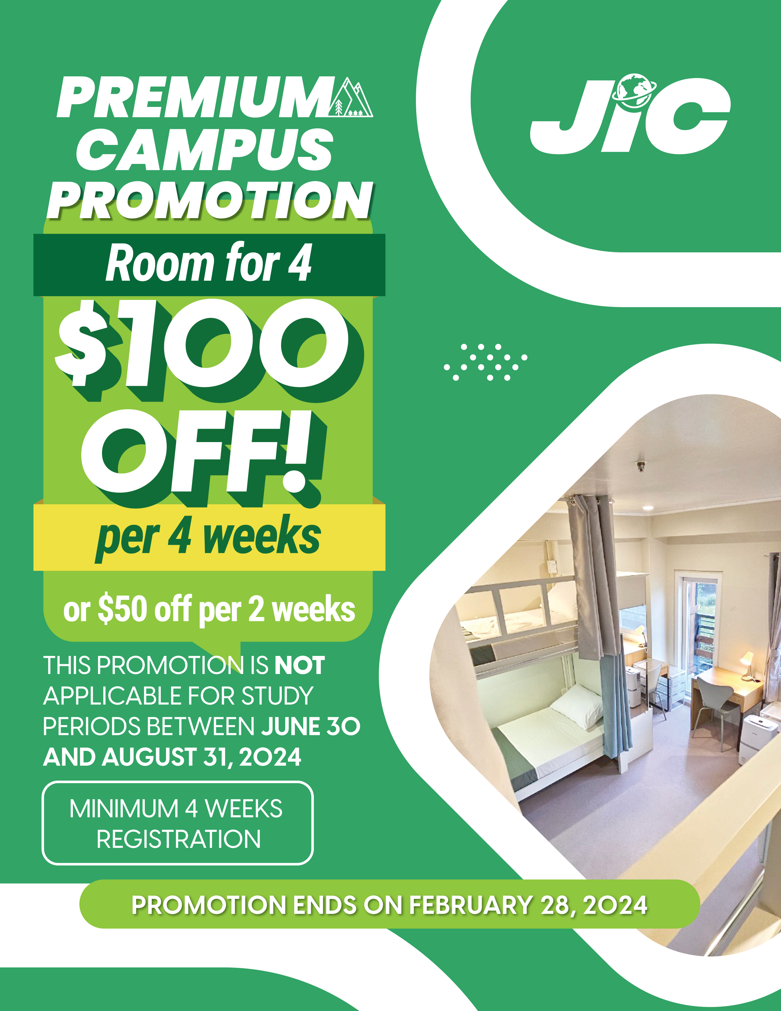 Khuyến mãi Trường Anh ngữ JIC Baguio Philippines