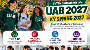 Du Học Mỹ 2027 – University of Alabama at Birmingham (UAB): Đại Học Nghiên Cứu Hàng Đầu Với Học Bổng Đến 7.500 USD/Năm