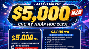 🎓 Wintec Study Grant 2027: Học bổng lên đến 5.000 NZD tại New Zealand