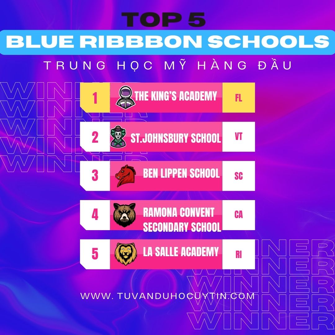 Top 5 Trường Trung học Blue Ribbon Schools tại Mỹ