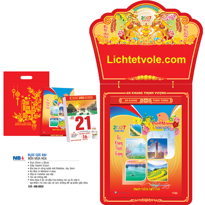 Lịch Bloc 25x35: NB4 -  BỐN MÙA HOA