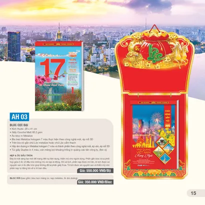 Lịch Bloc 29x41: AH03 - VINH QUANG VIỆT NAM