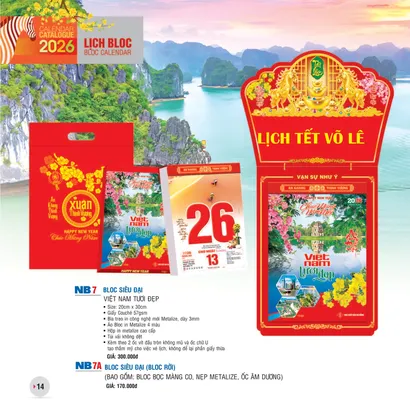 Lịch Bloc 20x30  NB07- VIỆT NAM TƯƠI ĐẸP