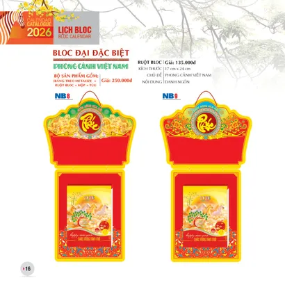 Lịch Bloc 17x24 - NB8  - NB9 PHONG CẢNH VIỆT NAM