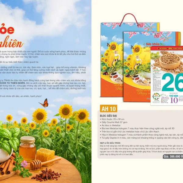 Lịch Bloc 20x30 - AH 10 (SỨC KHỎE THIÊN NHIÊN)