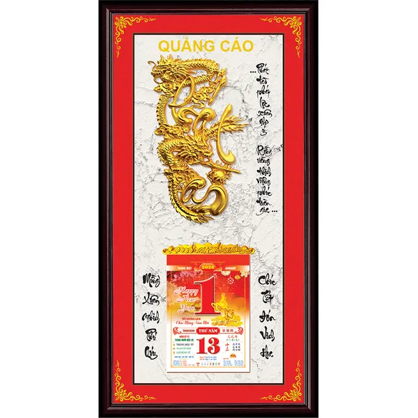 VL12 - lịch khung gỗ 2026