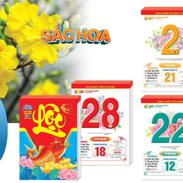 Lịch bloc đại DVA16 (SẮC HOA)