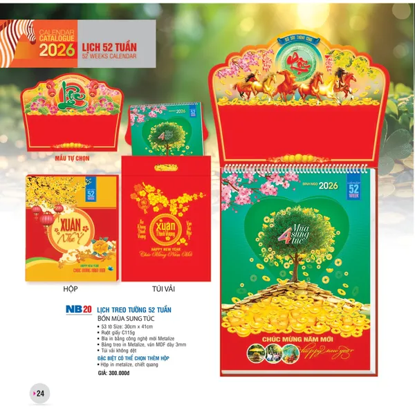 LỊCH 52 TUẦN NB20 (BỐN MÙA SUNG TÚC)