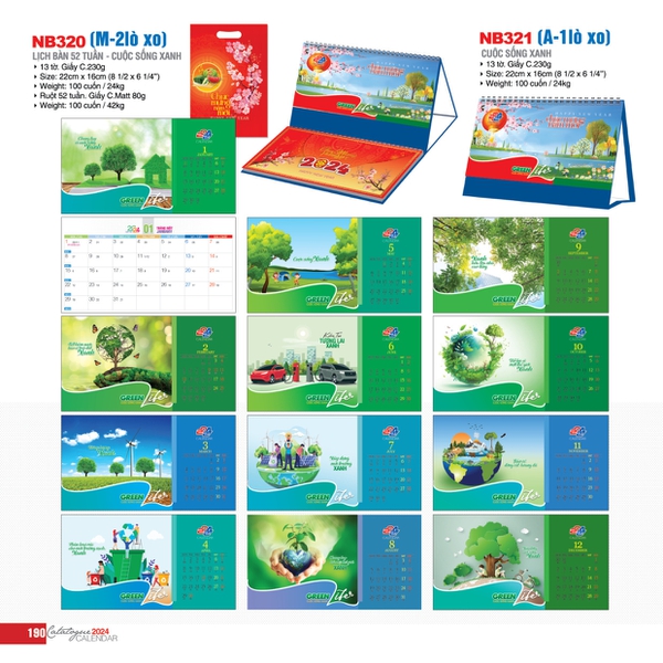 Lịch bàn chữ M có Note 52 tuần - NB345-346 (BIỂN ĐẢO QUÊ HƯƠNG)