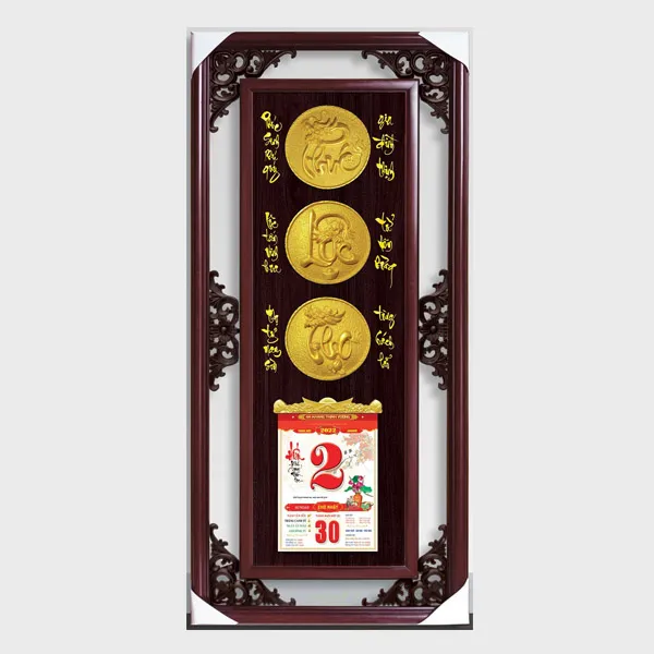 Lịch phù điêu - PHÚC LỘC THỌ TRÒN 09