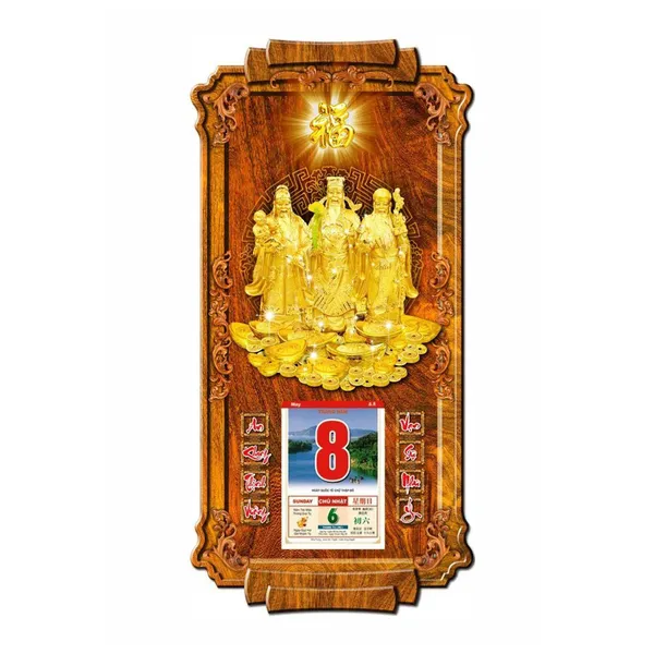 LỊCH GỖ - PHÚC LỘC THỌ VL12