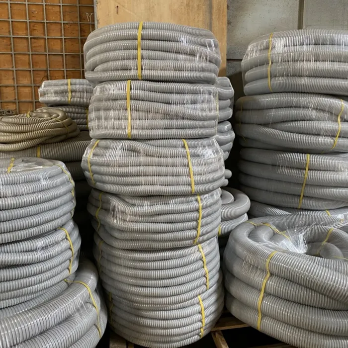 Ống nhựa gân nhựa màu xám hút bụi