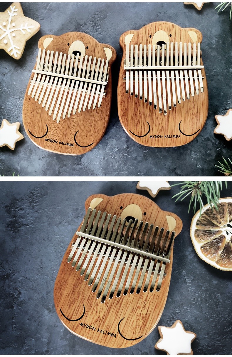 Đàn Kalimba 17 Phím Gỗ Phong - Hoa Lê Nguyên Khối Gấu Myron Đàn Kalimba 17 Phím Gỗ Phong - Hoa Lê Nguyên Khối Gấu Myron