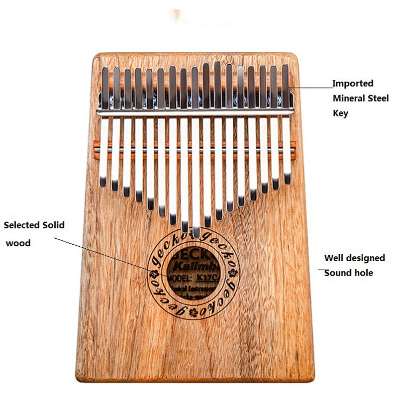 Đàn Kalimba Gecko có cấu tạo đơn giản với thiết kế cổ điển Đàn Kalimba Gecko có cấu tạo đơn giản với thiết kế cổ điển