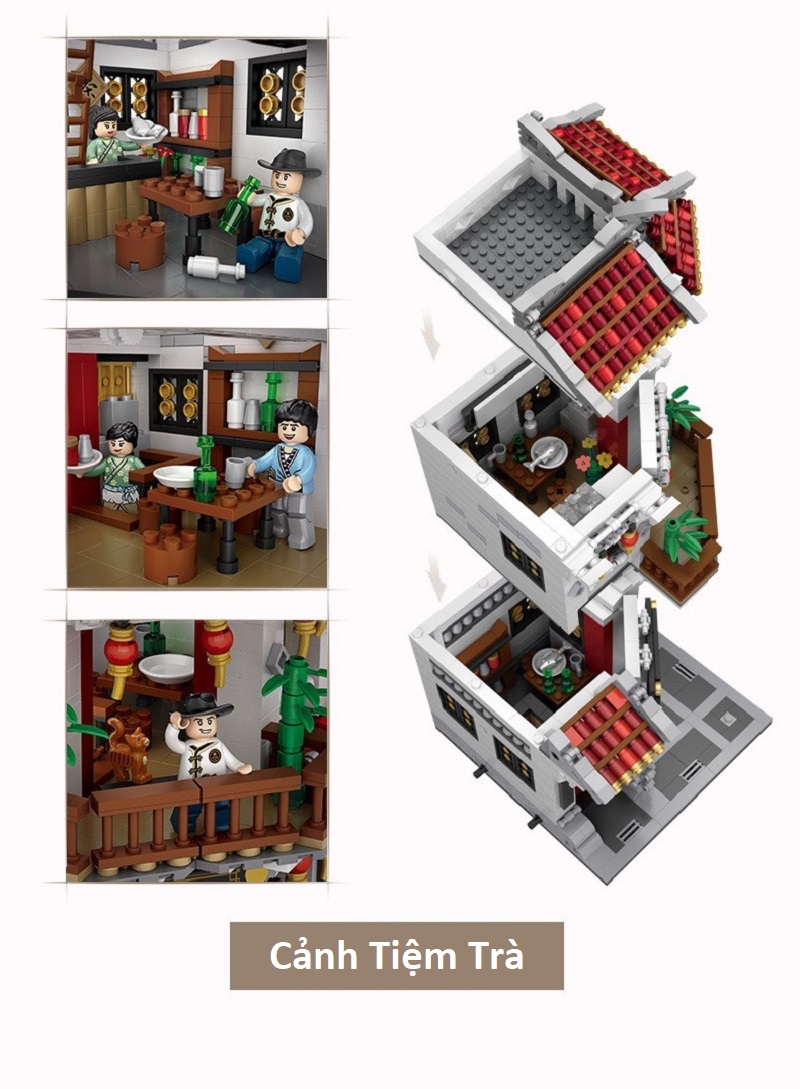 Combo 3 Nhà Phố Cổ Ngói Đỏ Nhựa ABS Xếp Hình KaLoz Combo 3 Nhà Phố Cổ Ngói Đỏ Nhựa ABS Xếp Hình KaLoz