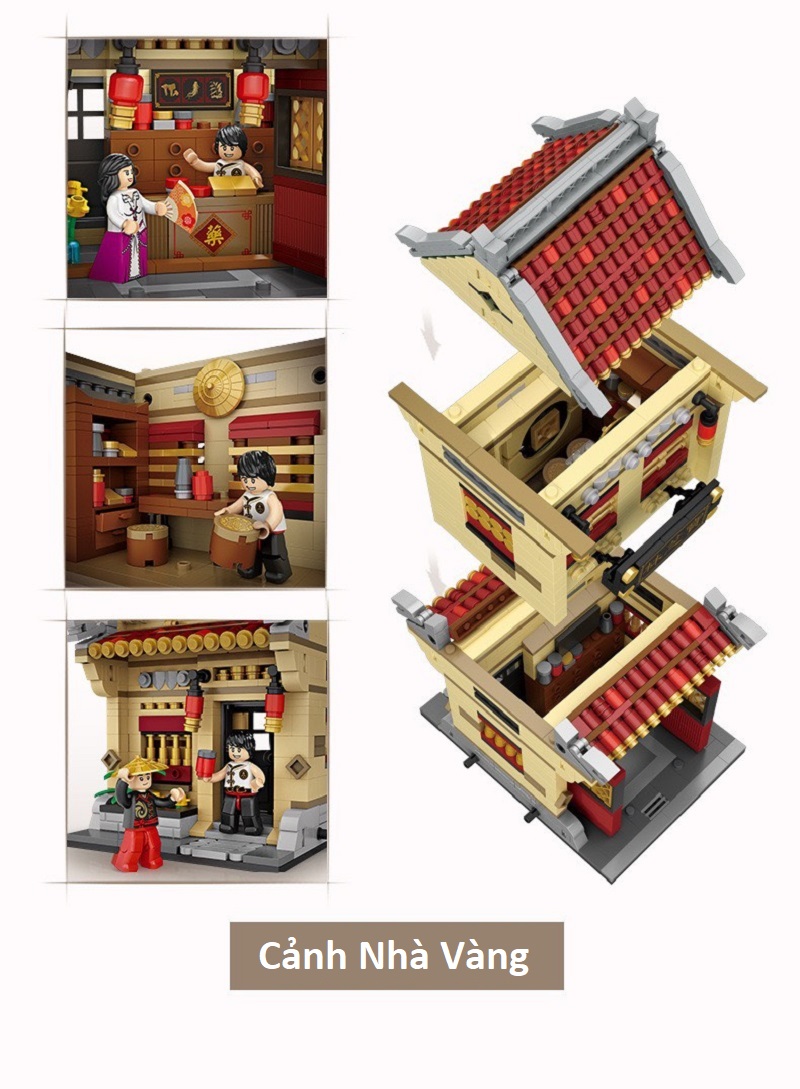 Combo 3 Nhà Phố Cổ Ngói Đỏ Nhựa ABS Xếp Hình KaLoz Combo 3 Nhà Phố Cổ Ngói Đỏ Nhựa ABS Xếp Hình KaLoz