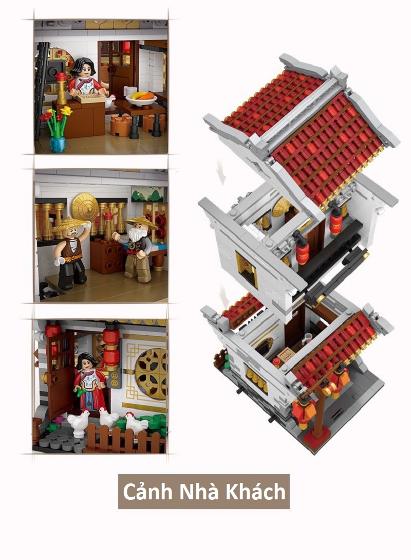 Combo 3 Nhà Phố Cổ Ngói Đỏ Nhựa ABS Xếp Hình KaLoz Combo 3 Nhà Phố Cổ Ngói Đỏ Nhựa ABS Xếp Hình KaLoz