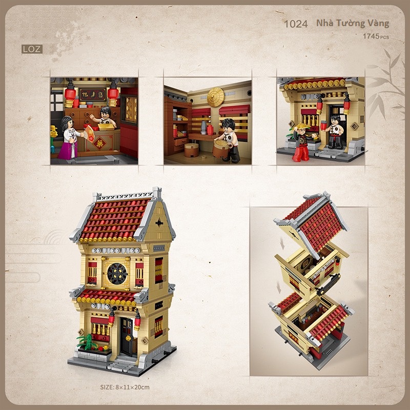 Combo 3 Nhà Phố Cổ Ngói Đỏ Nhựa ABS Xếp Hình KaLoz Combo 3 Nhà Phố Cổ Ngói Đỏ Nhựa ABS Xếp Hình KaLoz