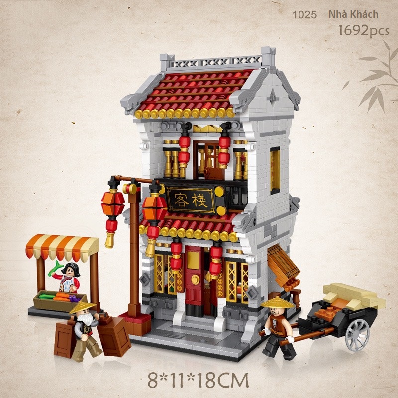 Combo 3 Nhà Phố Cổ Ngói Đỏ Nhựa ABS Xếp Hình KaLoz Combo 3 Nhà Phố Cổ Ngói Đỏ Nhựa ABS Xếp Hình KaLoz