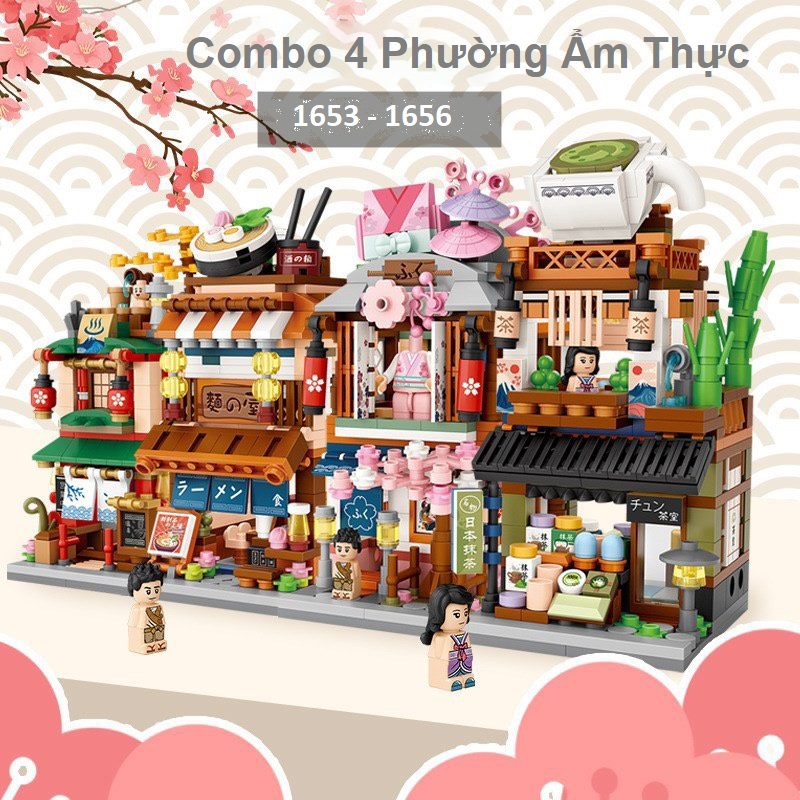 Combo 4 Phường Ẩm Thực Nhựa ABS Xếp Hình KaLoz Combo 4 Phường Ẩm Thực Nhựa ABS Xếp Hình KaLoz