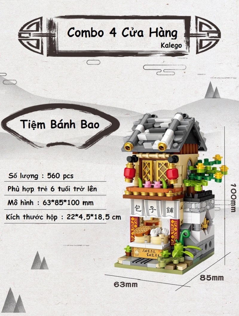 Combo 4 Tiệm Nghề Nhựa ABS Xếp Hình KaLoz Combo 4 Tiệm Nghề Nhựa ABS Xếp Hình KaLoz