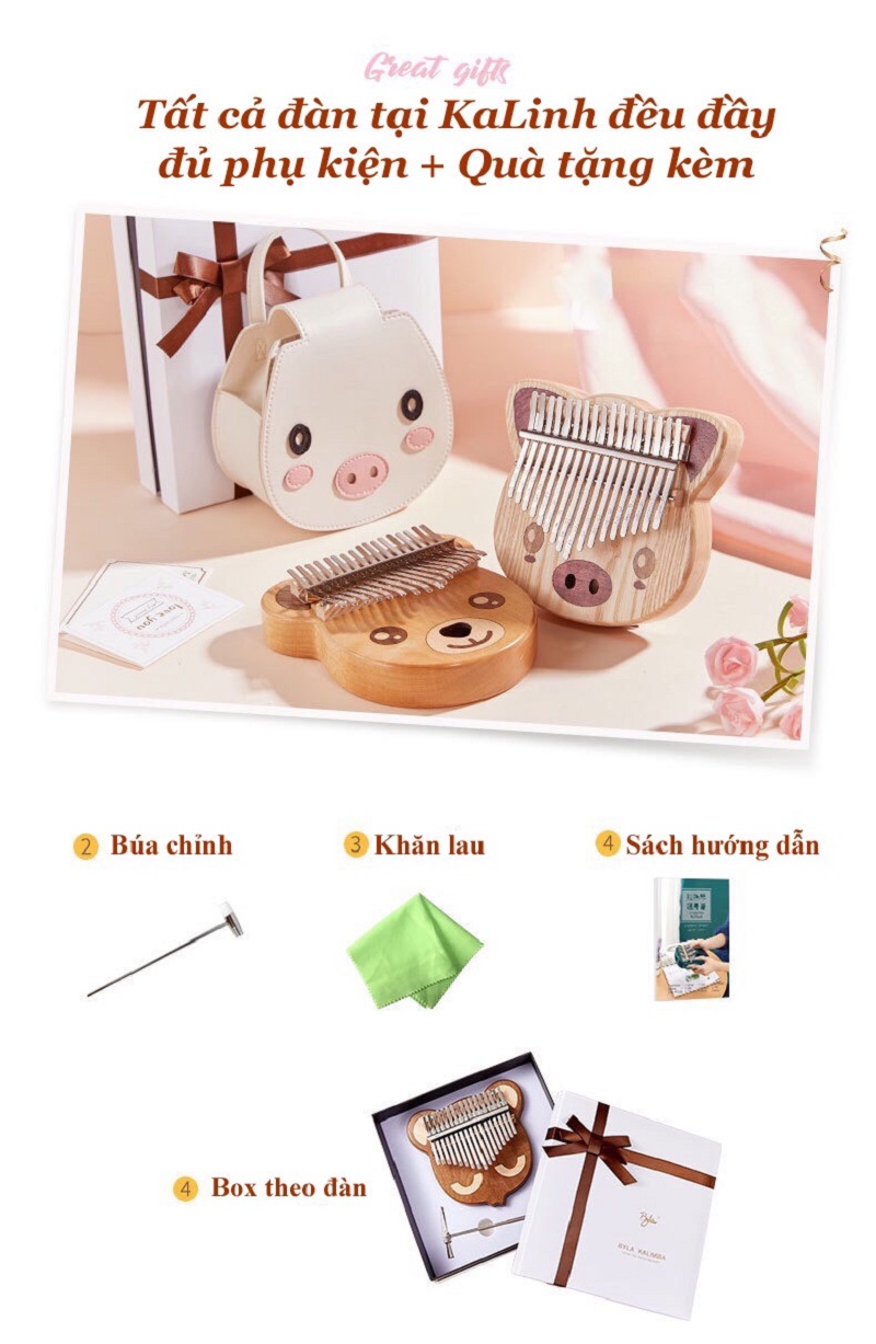 Đàn Kalimba 17 Phím Khắc Nguyên Khối Tiểu Linh Đàn Kalimba 17 Phím Gỗ Sồi Nguyên Khối Tiểu Linh Byla KaLinh
