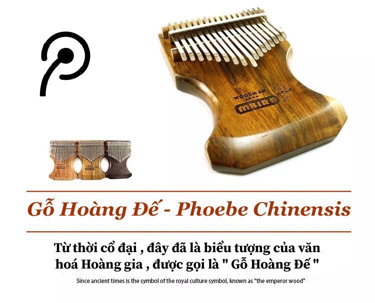 Đàn Kalimba 17 Phím Gỗ Phoebe Chinensis Mbira KaLinh Đàn Kalimba 17 Phím Gỗ Phoebe Chinensis Mbira KaLinh
