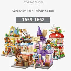 Combo 4 Nhà Kì Quan 400 Mảnh Nhựa ABS Xếp Hình KaLoz
