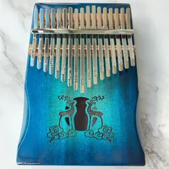 Đàn Kalimba 17 Phím Classic Mahogany Xanh Hươu Đôi Hluru