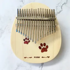 Đàn Kalimba 17 Phím Gỗ Phong/Mahogayny Nguyên Khối Khảm Vết Chân KaLinh