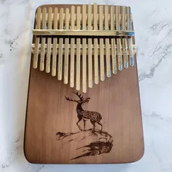 Đàn Kalimba 17 Phím Gỗ Mahogany Nguyên Khối Hươu Nâu KaLinh