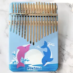 Đàn Kalimba 17 Phím Nguyên Khối Mahogany Cá Voi Xanh KaLinh