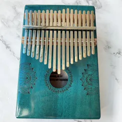 Đàn Kalimba Sen Huashu Xanh Classic Gỗ Mahogany 17 Phím 21 Phím