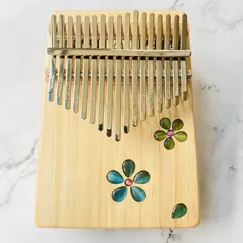 Đàn Kalimba 17 Phím Âm Đáy Khảm Hoa Purm Gỗ Mahogany / Vân Sam
