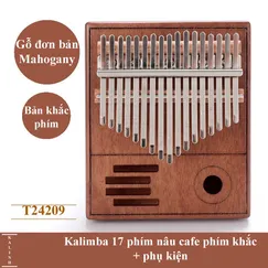 Đàn Kalimba 17 Phím Gỗ Mahogany Nâu Radio KaLinh