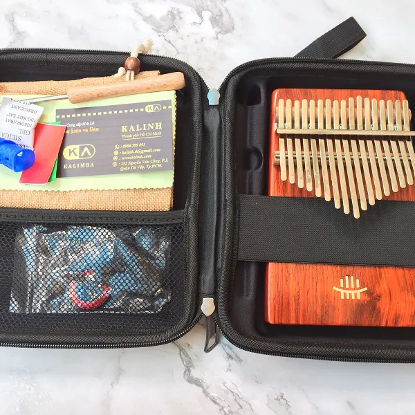 Đàn Kalimba 17 phím Âm Đáy Hoa Lê Đỏ KaLinh
