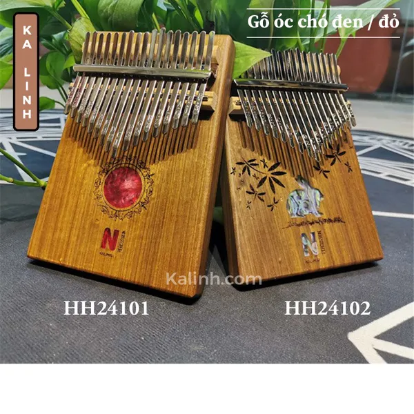 Đàn Kalimba 17 Phím Gỗ Óc Chó Mặt Trời Đỏ KaLinh