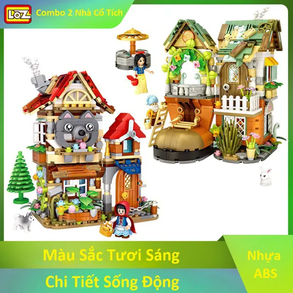 Combo 2 Nhà Cổ Tích 704 Mảnh Nhựa ABS Xếp Hình KaLoz