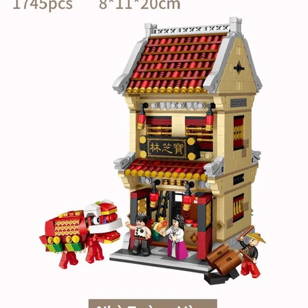 Combo 3 Nhà Phố Cổ Ngói Đỏ 1700 Mảnh Nhựa ABS Xếp Hình KaLoz