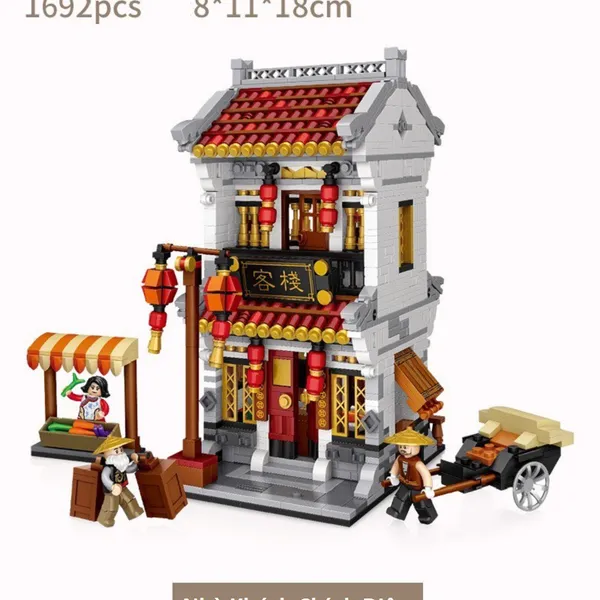 Combo 3 Nhà Phố Cổ Ngói Đỏ 1700 Mảnh Nhựa ABS Xếp Hình KaLoz